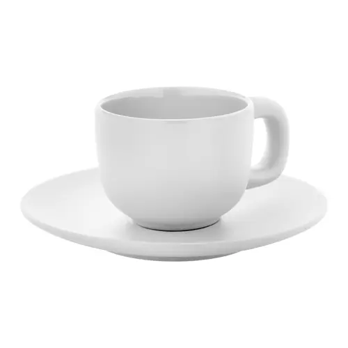 Set tazzine da caffè in ceramica con finitura opaca con piattini e scatola bianca da 85ml