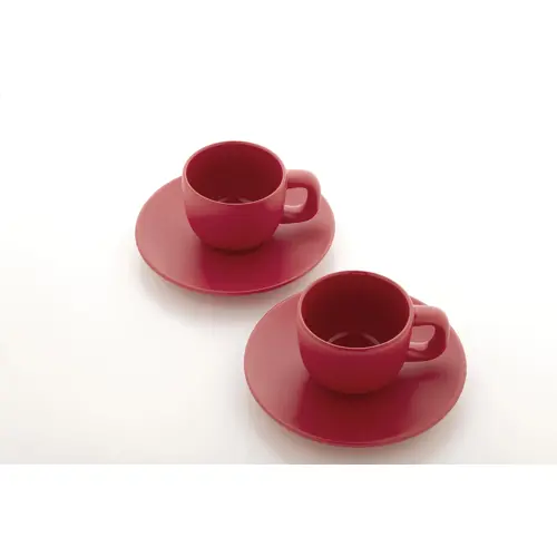 Set tazzine da caffè in ceramica con finitura opaca con piattini e scatola bianca da 85ml