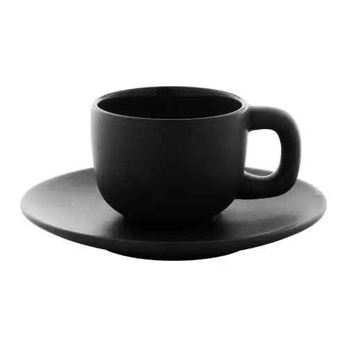 Set tazzine da caffè in ceramica con finitura opaca con piattini e scatola bianca da 85ml