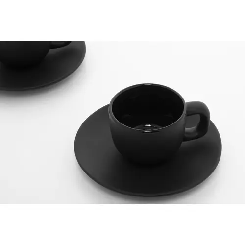 Set tazzine da caffè in ceramica con finitura opaca con piattini e scatola bianca da 85ml