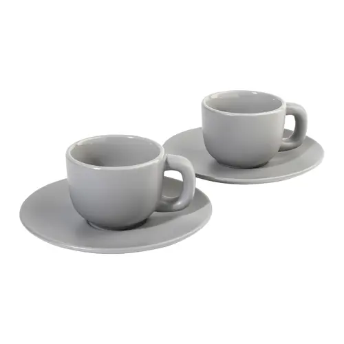 Set tazzine da caffè in ceramica con finitura opaca con piattini e scatola bianca da 85ml