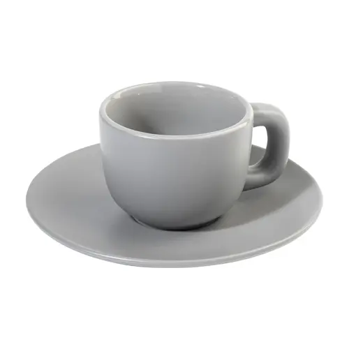 Set tazzine da caffè in ceramica con finitura opaca con piattini e scatola bianca da 85ml