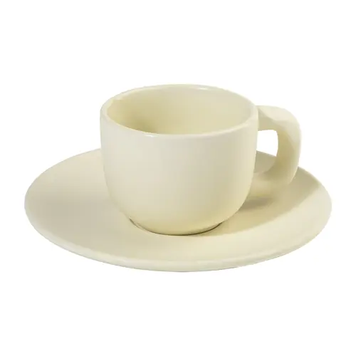 Set tazzine da caffè in ceramica con finitura opaca con piattini e scatola bianca da 85ml