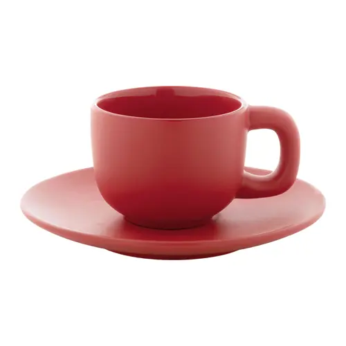Set tazzine da caffè in ceramica con finitura opaca con piattini e scatola bianca da 85ml