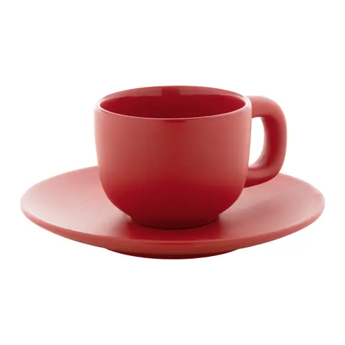 Set tazzine da caffè in ceramica con finitura opaca con piattini e scatola bianca da 85ml