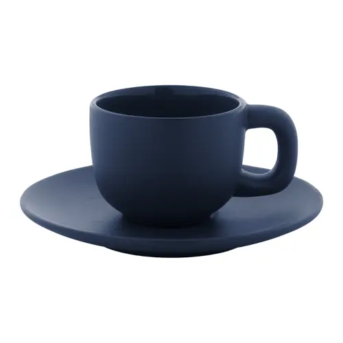 Set tazzine da caffè in ceramica con finitura opaca con piattini e scatola bianca da 85ml