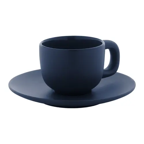 Set tazzine da caffè in ceramica con finitura opaca con piattini e scatola bianca da 85ml