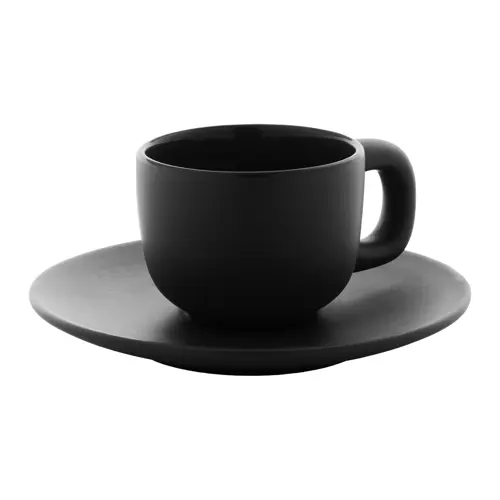 Set tazzine da caffè in ceramica con finitura opaca con piattini e scatola bianca da 85ml