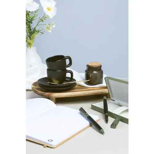 Set tazzine da caffè in ceramica con finitura opaca con piattini e scatola bianca da 85ml