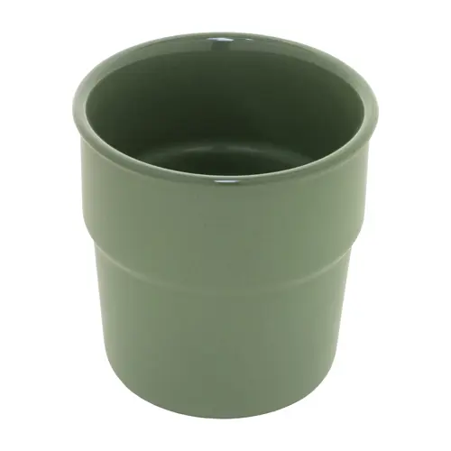 Tazza senza manico in ceramica colorata finitura esterna opaca interna lucida coperchio bambù da 240ml