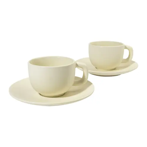 Set 2 tazze da cappuccino in ceramica con piattini 200ml