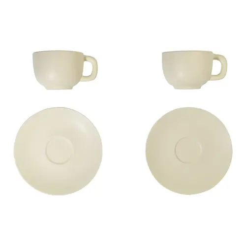 Set 2 tazze da cappuccino in ceramica con piattini 200ml