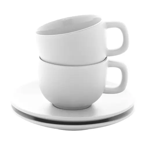 Set 2 tazze da cappuccino in ceramica con piattini 200ml