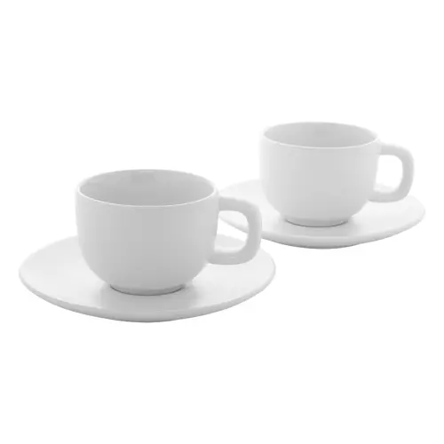 Set 2 tazze da cappuccino in ceramica con piattini 200ml