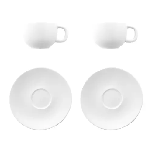 Set 2 tazze da cappuccino in ceramica con piattini 200ml