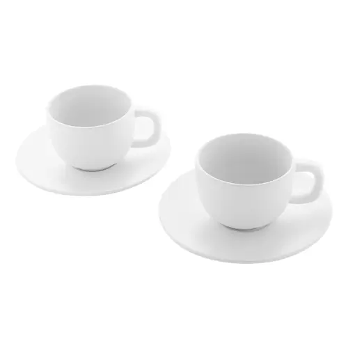 Set 2 tazze da cappuccino in ceramica con piattini 200ml