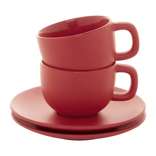 Set 2 tazze da cappuccino in ceramica con piattini 200ml