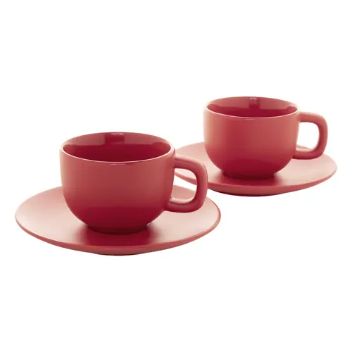 Set 2 tazze da cappuccino in ceramica con piattini 200ml