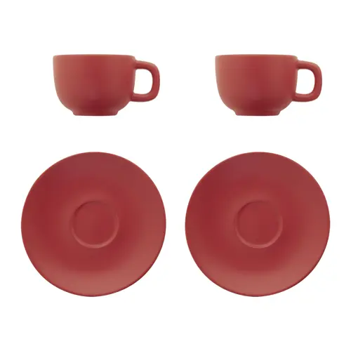 Set 2 tazze da cappuccino in ceramica con piattini 200ml