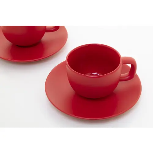 Set 2 tazze da cappuccino in ceramica con piattini 200ml