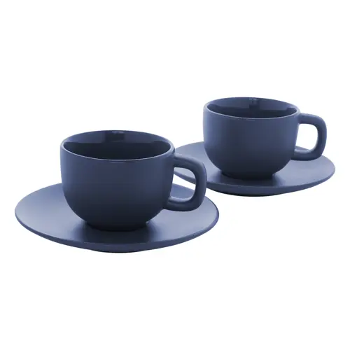 Set 2 tazze da cappuccino in ceramica con piattini 200ml