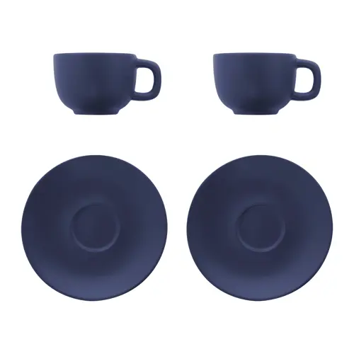 Set 2 tazze da cappuccino in ceramica con piattini 200ml