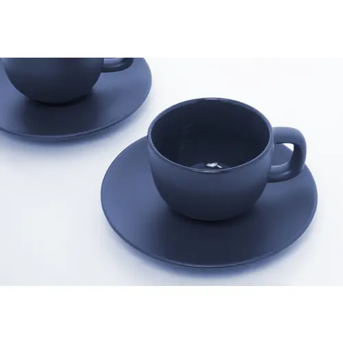 Set 2 tazze da cappuccino in ceramica con piattini 200ml