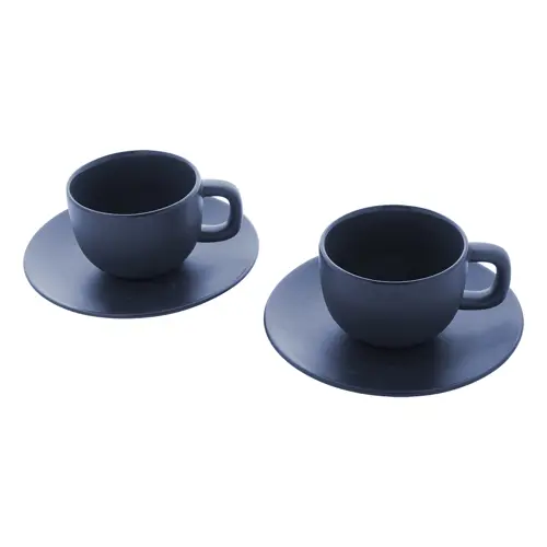 Set 2 tazze da cappuccino in ceramica con piattini 200ml