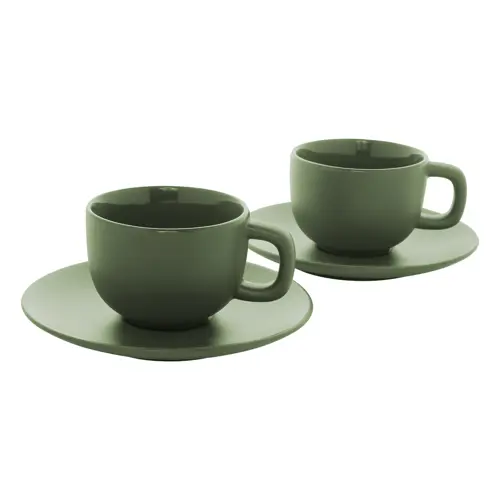Set 2 tazze da cappuccino in ceramica con piattini 200ml