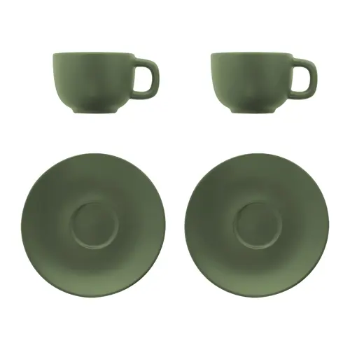 Set 2 tazze da cappuccino in ceramica con piattini 200ml