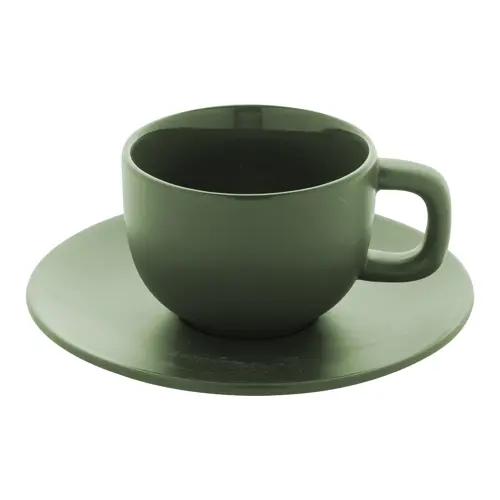 Set 2 tazze da cappuccino in ceramica con piattini 200ml
