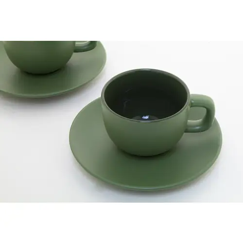 Set 2 tazze da cappuccino in ceramica con piattini 200ml