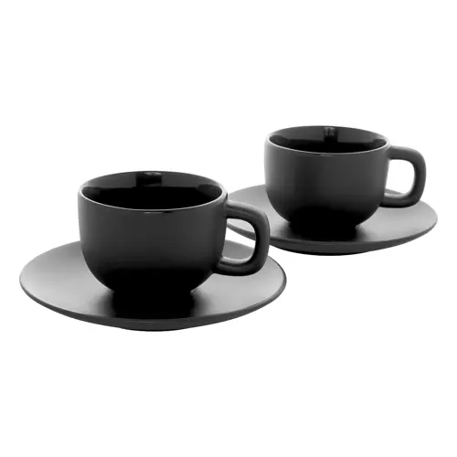 Set 2 tazze da cappuccino in ceramica con piattini 200ml