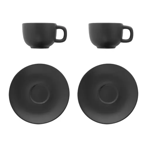 Set 2 tazze da cappuccino in ceramica con piattini 200ml