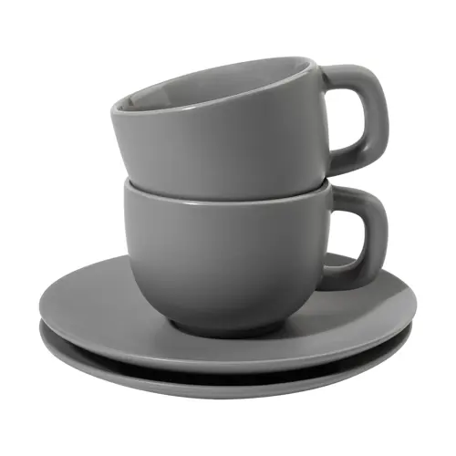 Set 2 tazze da cappuccino in ceramica con piattini 200ml