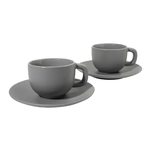 Set 2 tazze da cappuccino in ceramica con piattini 200ml