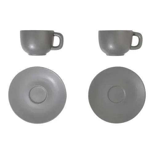 Set 2 tazze da cappuccino in ceramica con piattini 200ml