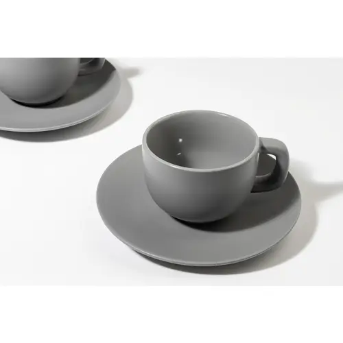 Set 2 tazze da cappuccino in ceramica con piattini 200ml