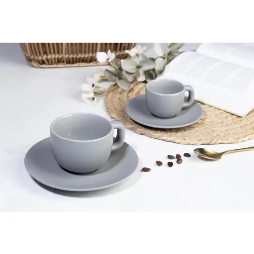 Set 2 tazze da cappuccino in ceramica con piattini 200ml