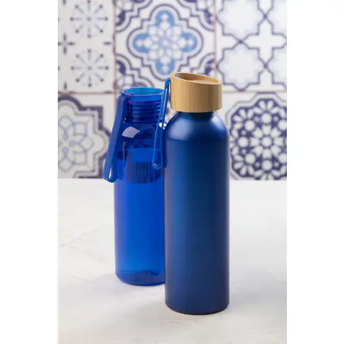 Borraccia in alluminio riciclato e coperchio bambù e laccio in silicone da 600ml