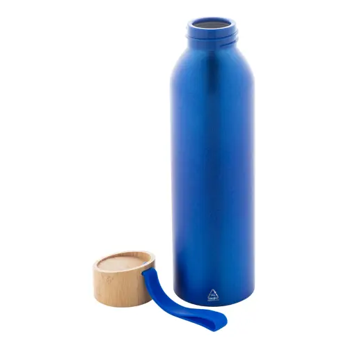 Borraccia in alluminio riciclato e coperchio bambù e laccio in silicone da 600ml