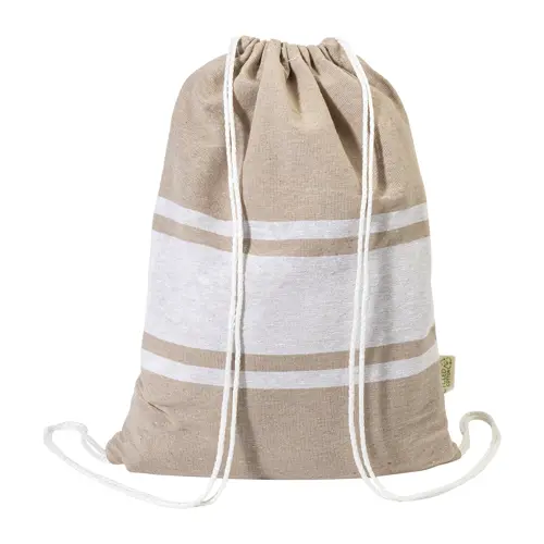 Telo mare in cotone riciclato RPET e sacca con chiusura a coulisse 180gr
