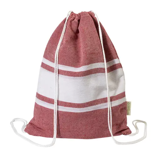 Telo mare in cotone riciclato RPET e sacca con chiusura a coulisse 180gr