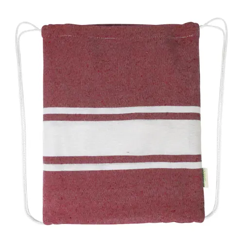 Telo mare in cotone riciclato RPET e sacca con chiusura a coulisse 180gr