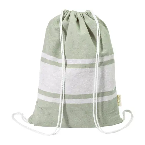 Telo mare in cotone riciclato RPET e sacca con chiusura a coulisse 180gr