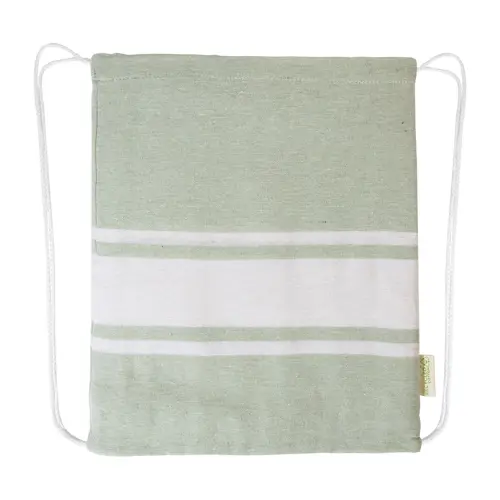 Telo mare in cotone riciclato RPET e sacca con chiusura a coulisse 180gr
