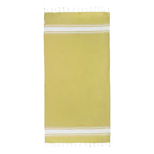 Telo mare pareo bicolore in cotone riciclato e poliestere RPET 180gr 90x180cm