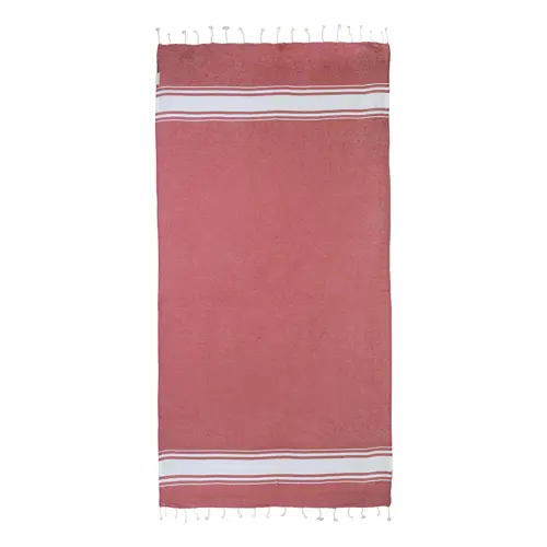 Telo mare pareo bicolore in cotone riciclato e poliestere RPET 180gr 90x180cm