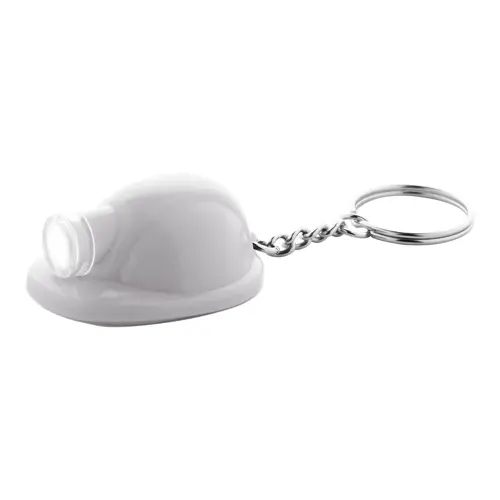 Portachiavi a forma di casco di sicurezza con luce a LED