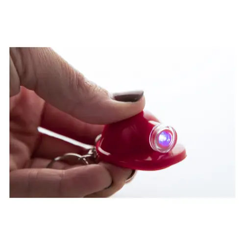 Portachiavi a forma di casco di sicurezza con luce a LED